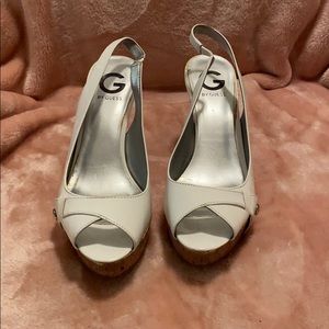 Guess white patten leather women’s sandals